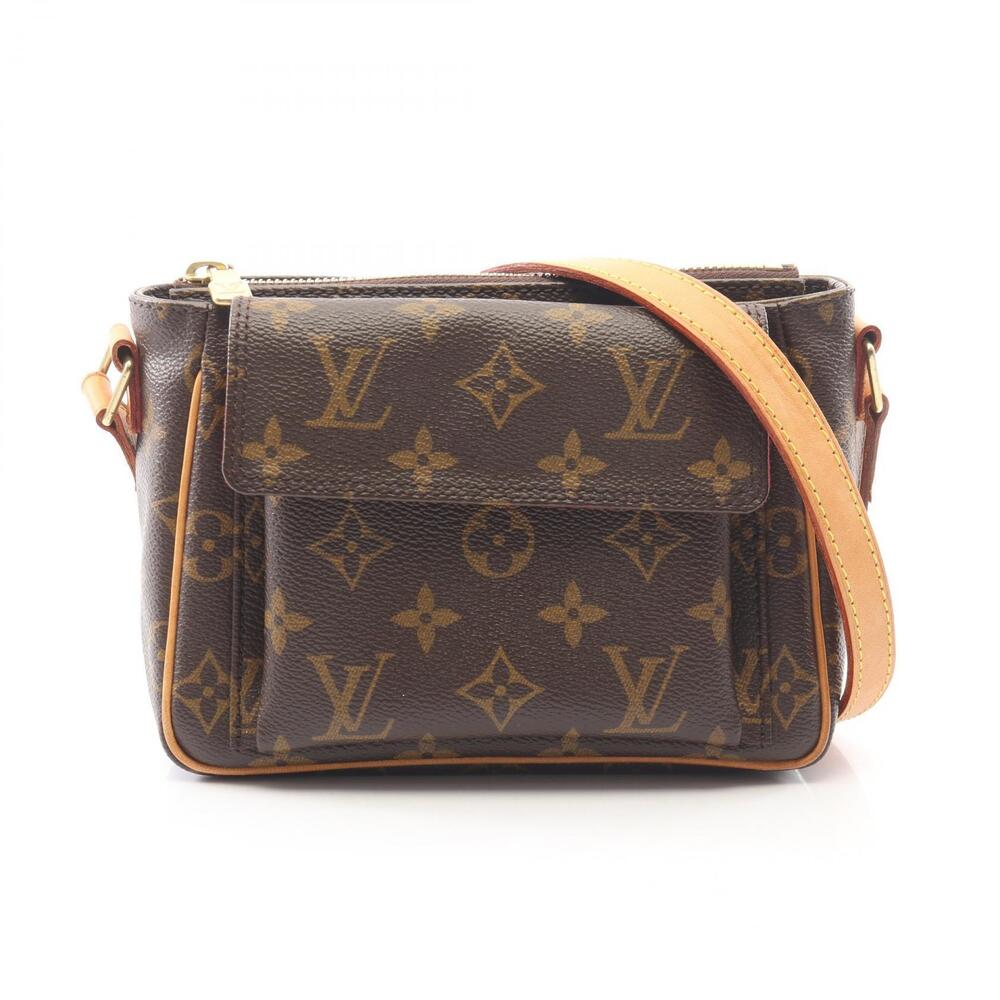 Louis Vuitton Vivacite Shoulder Bag Canvas Leather Monogram Brown